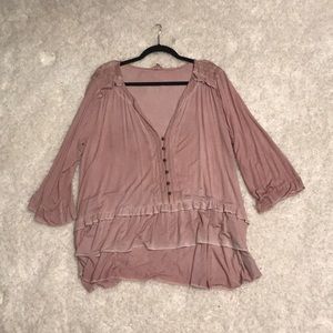 Rose colored comfortable shirt.